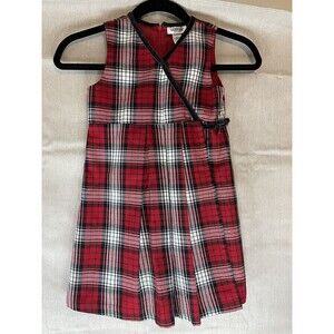 Vintage OshKosh B'gosh Plaid Jumper Dress 6 Holiday Christmas